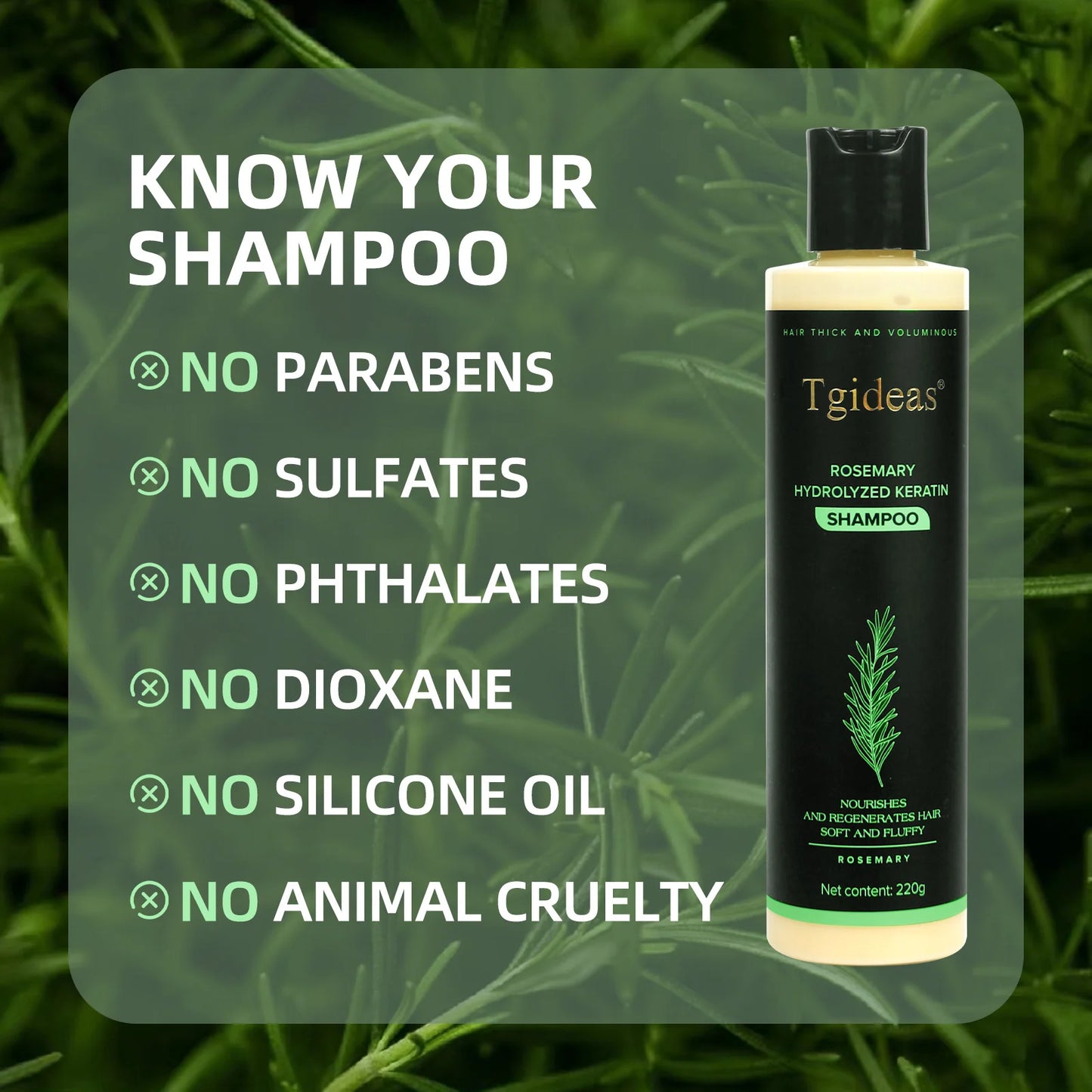 Tgideas Rosemary Shampoo | Hair Growth & Anti-Dandruff Scalp Treatment