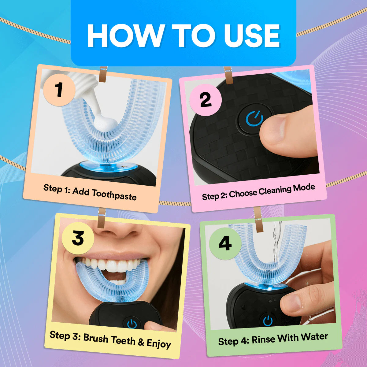 Adults Sonic Electric 360° U-Toothbrush